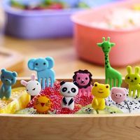 1 set Cute Animal Farm Fruit Fork Mini Cartoon Kids Snack Cake Dessert Pick Toothpick Bento Lunches Party Decor