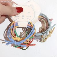 ❄﹉ 6pcs/set Korean Version of Simple Hair Tie Two-in-one Bow Set Ins Knotted Hair Rope High Elastic Basic Hair Rubber Band