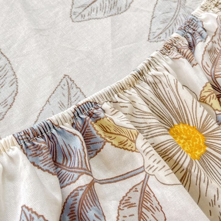 1ชิ้นผ้าปูที่นอนพอดีดอกฝ้าย100-ผ้าคลุมฟูกสี่มุมผ้าปูที่นอนเตียงเด็กผ้าปูที่นอนลิินินสำหรับเตียงราชาราชินี
