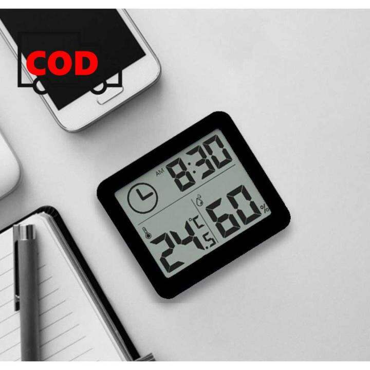 Jam Digital Meja Dinding Thermometer Hygrometer Humidity Sensor Akurat
