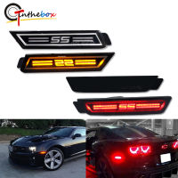 ed Front Amber &amp; Rear Red SS logo LED Sidemarker Light For 2010-2015 Chevrolet Camaro Bumper Reflector Side Marker Lamp