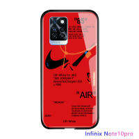 UCUC เคสโทรศัพท์เคสสำหรับ Infinix Note 10 Pro NFC ปลอก Creative Pop Men ยี่ห้อสำหรับชาย Air หักโลโก้ UCUC เคสโทรศัพท์ Glossy กระจกเทมเปอร์ปลอกกันกระแทก