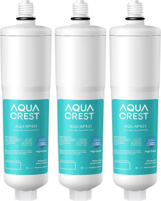 AQUA CREST AQUACREST AP431 Replacement Cartridge for Aqua-Pure AP430SS, Whole House Water Scale Inhibition System, Helps Prevent Scale Build Up On Hot Water Heaters and Boilers, Pack of 3