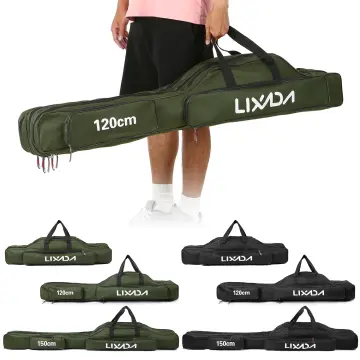 Lixada 100cm/130cm/150cm Fishing Bag Portable Folding Fishing Rod Reel Bag  Fishing Pole Gear Tackle Tool Carry Case Carrier Travel Bag Storage Bag  Organizer 