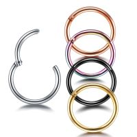 【DT】hot！ 1PC 12-20G Septum Piercing Surgical Clicker Hinged Segment Goth Hoop Earrings Ear Cartilage Helix Piercings