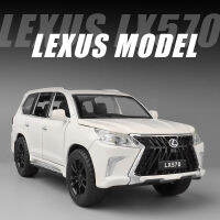 LX570 1/32 LEXUS SUV ประตูรถบรรทุกรถบัสของเล่นหล่อแบบใช้ดึงกลับด้านได้ทำจากโลหะอัลลอยด์อัตโนมัติขนาดเล็กหล่อโมเดลรถหล่อขึ้นรูปยานพาหนะจำลองด้วยเสียงและไฟของตกแต่งของขวัญ