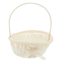 Basket Flower Wedding Girl Wicker Storage Baskets Picnic Woven Candy Rattan Gift Petal Fruit Party Handle Rustic Table