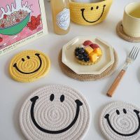 [Ready stock] Smile Plcemat Japanese Straw Cotton Cord PlaceMat Durable Insulation Pad Hand Kitchen Mat