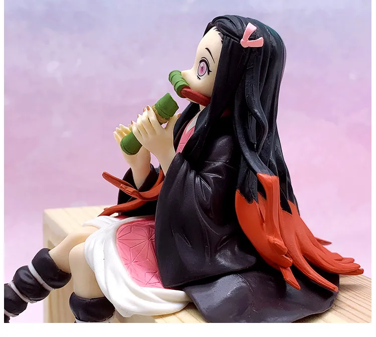 Demon Slayer Action Figure Nezuko Onigiri Model 16cm Zenitsu Kyoujurou Onigiri  Figure for Cover Cup Noodles Desktop Ornaments Car Ornaments PVC Material  New Design