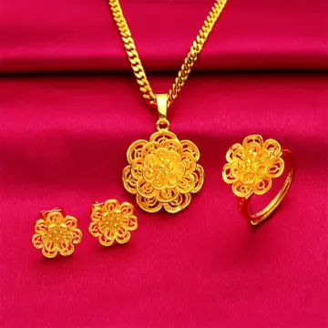 Necklace Women Flower Design Gold - Best Price in Singapore - Dec