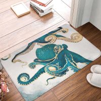 Sea Creatures Octopus Sea Life Nautical Blue Door Mats Kitchen Floor Bath Entrance Rug Mat Absorbent Indoor Bathroom doormat