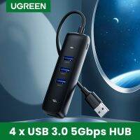 UGREEN ฮับ USB 3.0 2.0ฮับอัลตร้ามินิ4พอร์ต USB แยก3.0ไมโคร USB ฮับ USB อะแดปเตอร์สำหรับ MacBook โปรพื้นผิวภายใน USB พีซี