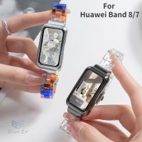 สายนาฬิกาข้อมือ แบบใส พร้อมเคสโลหะ สําหรับ Huawei Band 8 Band 7 Huawei Smart Band 8 【QYUE】