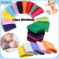 SADWSJ 1/2pcs สีทึบ ยามห่อยาม Unisex นุ่มสบาย สายรัดข้อมือยิมเหงื่อ วงเทนนิสมือ สายรัดข้อมือผ้าฝ้าย กีฬา Sweatband