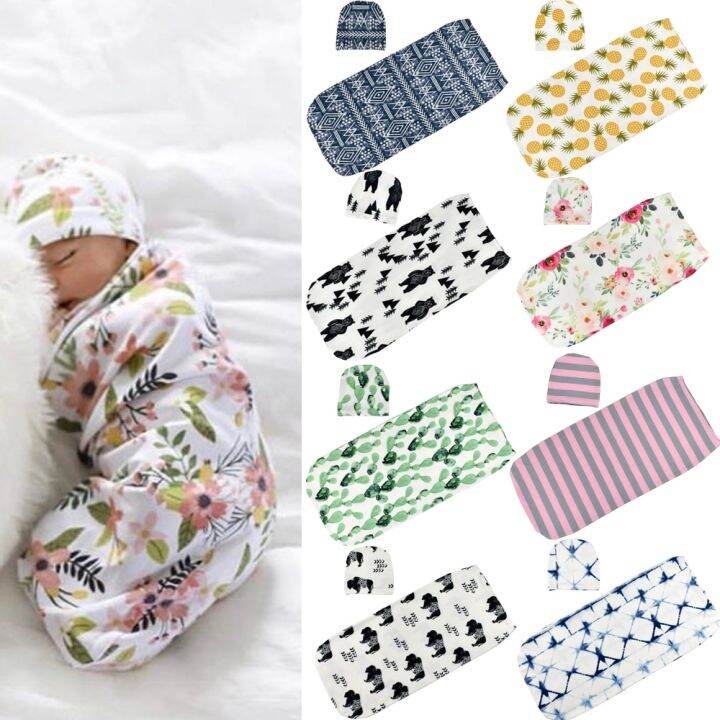 baby-hospital-swaddle-sack-with-headhand-bow-beanie-set-newborn-photography-props-baby-warp-diaper-baby-sleeping-bag-boys-girls