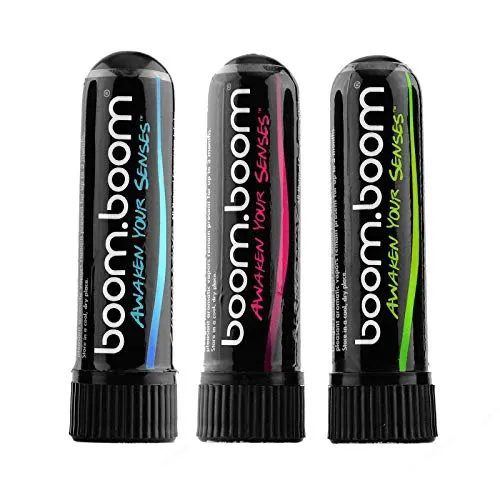 Boom Boom BoomBoom Aromatherapy Nasal Inhaler (3 Pack) Boosts Focus ...