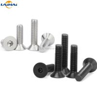 10/50pcs M2 M2.5 M3 M4 M5 M6 304 A2 Stainless Steel Black grade 10.9 Hexagon Hex Socket Head Flat Countersunk Allen Bolt Screw Nails Screws Fasteners