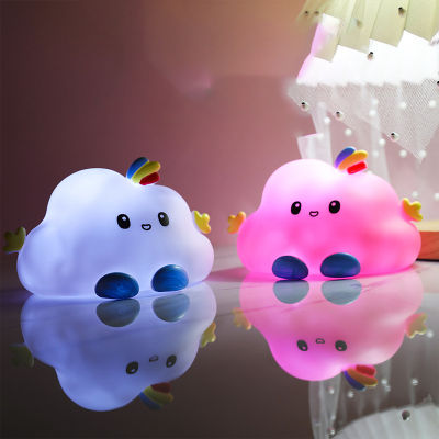 Super Cute Cloud LED Night Light Creative Bedside Lamp Personalized Desktop Ornament for Home Living Room Bedroom E2S