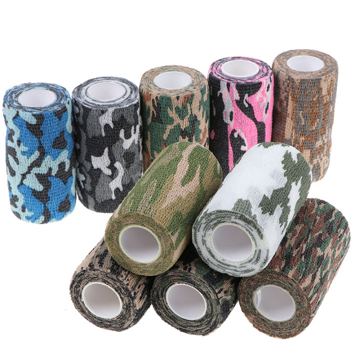 guliang630976-1pc-outdoor-camo-ปืนล่าสัตว์-camping-camouflage-stealth-duct-tape-wrap-10cm-4-5m