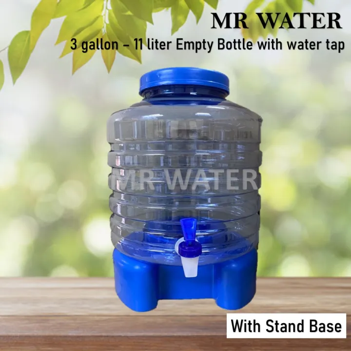 3 Gallon Empty Bottle With Handle & Water Tap & Stand Base 11 Liter