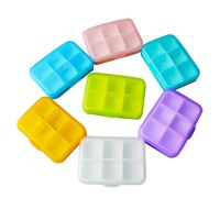 5Pcs/Lot 2 Row 6 Squares Medication Pill Storage Box Tablet Holder Dispenser Organizer Container Case Pill Box Splitters Health