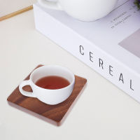 Chaoshihui 6 ชิ้นไม้ Coasters สแควร์ไม้ Coasters Home Office Coasters ตกแต่งเครื่องดื่ม Coasters