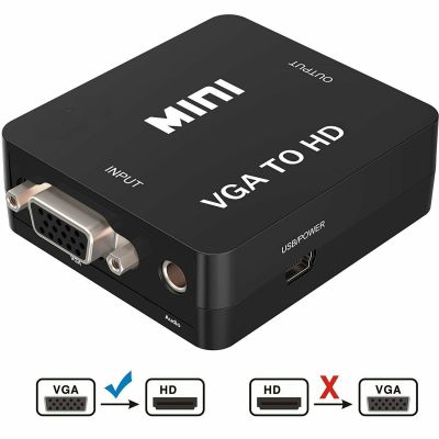☃◑ VGA to HDMI-compatible Adapter Converter VGA2HD Video Box Audio Adapter 1080P For Notebook PC HDTV Projector TV