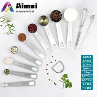 Aimei 11 ชิ้น/เซ็ตสแตนเลสชุดช้อนตวงช้อนปรุงรสสำหรับการอบชากาแฟอุปกรณ์ครัว