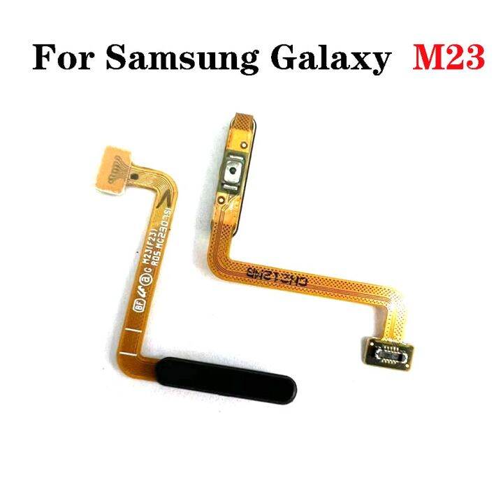 ปุ่มโฮมเซ็นเซอร์ตรวจสอบลายนิ้วมือสายยืดหยุ่นรหัสสัมผัสสำหรับ-samsung-galaxy-m22-m33-m23-sm-m225fv-sm-m225fv-ds-sm-m336b-sm-m336b-ds