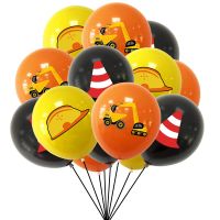 【hot】♨ 10 Pcs Construction Tractor Theme Excavator Inflatable Balloons Baby Shower Kid Boys Birthday Decoration Supplies