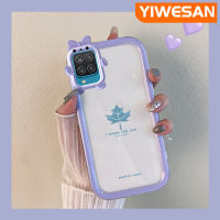 YIWESAN เคสปลอกสำหรับ Samsung Galaxy A12 4G A12 5G F23 M12 F12 5G F13 M13ควอนตัม2ชิ้นใบเมเปิลของที่ระลึกซิลิโคนใสป้องกันเลนส์หลายสีกันกระแทกเคสมือถือตกและป้องกันรอยขีดข่วน