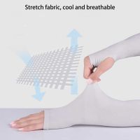 1 Pair Men Women Thin Long Arm Sleeves Summer Sun UV Protection Ice Cool Arm Sleeves Cycling Running Fishing Climbing Driving Hand Cover Fashion Sports Cooling Warmer Sleeve