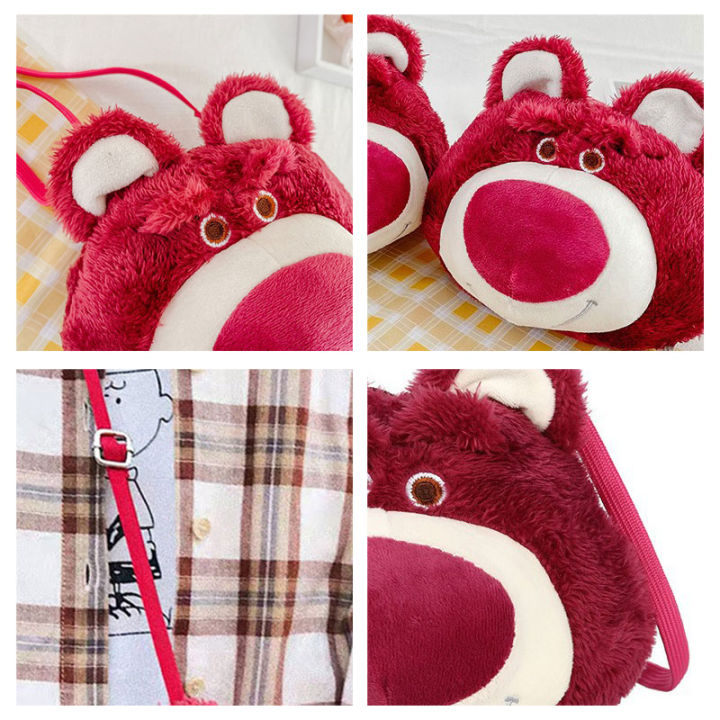 baolongxin-กระเป๋าหมีของเล่นลายสตรอเบอรี่-กระเป๋า-boneka-dompet-koin-กระเป๋าหิ้วหมี