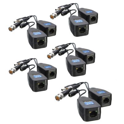 5 Pairs CCTV Coax BNC Video Power Balun Transceiver to CAT5E 6 RJ45 Connector Coaxial/Analog HD Twisted Pair Transmitter