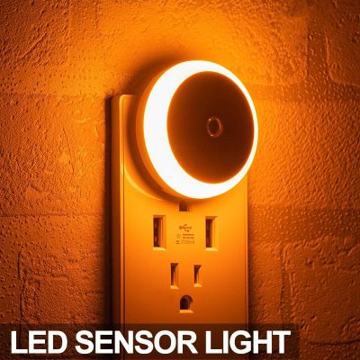 Light Sensor LED Night Light EU/US Plug-in Wall Lamps Bedroom Kitchen Corridor Stairs Lights Kids Room Decor Wireless Night Lamp