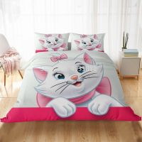 Disney Lovely Marie Cat Cartoon Bedding Sets Queen Twin Size Children Girls Duvet Cover with Pillowcase Comforter Bed Set