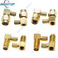 2pcs/lot SMA Male/Female Crimp RG58 RG142 LMR195 RG400 RG223 Cable Right Angle RF Connector Gold Plated 50 Ohm BEVOTOP