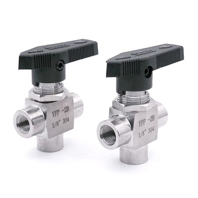 1/8" 1/4" 3/8" 1/2" 3/4" BSP NPT Female Tee L Port Ball Valve 304 Stainless Steel Water Gas Oil 915 PSI Plumbing Valves