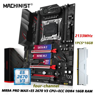 MACHINIST X99 Motherboard Set Kit LGA 2011-3 Xeon E5 2670 V3 CPU processor+DDR4 ECC16GB RAM Memory ATX four-channel MR9A PRO MAX