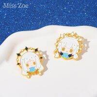 Sky Light Encounter Brooches Cute Mushroom Joint Medal Pin White Bird Metal Couple Badge Accessories Gift For Fans Friends