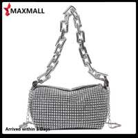 ?Quick Arrival?Women Rhinestones Shoulder Bag Diamond Elegant Cylinder Chain Messenger Handbag?Arrive 1-3 Days?