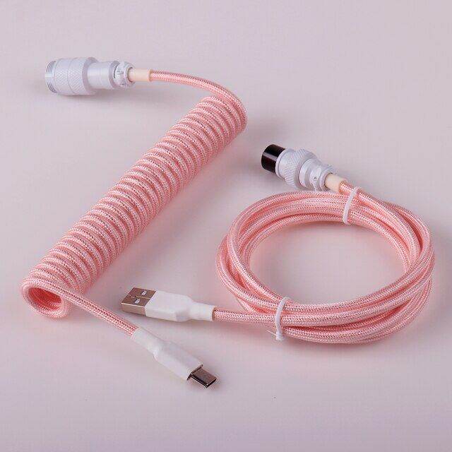 LANO TypeC to USB Keyboard Cable Coiled Type C GX16 Aviator Mechanical