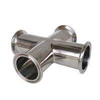 【The-Best】 SAFE SCIENCE 1.5 (38Mm) OD50.5สุขาภิบาล304สแตนเลส Tri Clamp Cross 4 Way Pipe Fitting