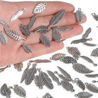 10-50 Pcs Aksesoris Manik-Manik Daun Bahan Alloy Lapis Silver Untuk Membuat Perhiasan Handmade