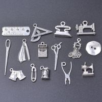 15pcs Sewing Accessories Charm Pendants For Women Men DIY Jewelry Making Necklace Earrings Personality Handmade Alloy Materials