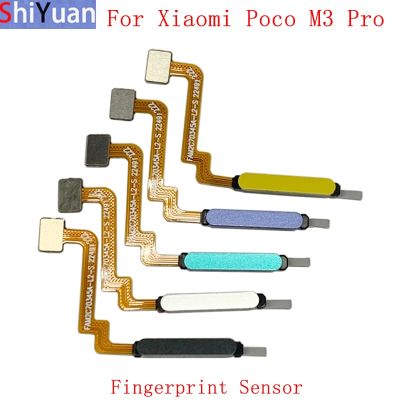 เครื่องสแกนลายนิ้วมือเซ็นเซอร์ปุ่มโฮม Flex Cable Ribbon สําหรับ Xiaomi Poco M3 Pro Touch Sensor อะไหล่ทดแทน