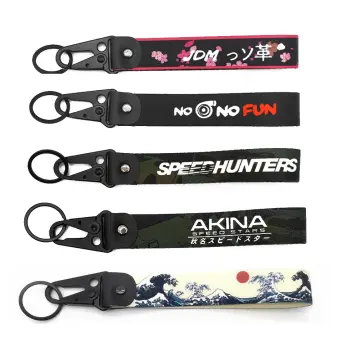 JDM Racing Style Keychain Lanyard Key Strap Tow Sides Thermoprint Nylon Key  Chain Rings Car Motorcycle Keyring Auto Accessories
