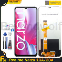 Beyondwolf หน้าจอ LCD 6.5นิ้วของแท้สำหรับ Realme Narzo 10A RMX2020/Narzo 20A RMX2050จอแสดงผล LCD แบบสัมผัสหน้าจอชุดประกอบดิจิไทเซอร์สำหรับ Realme Narzo 10A 20A RMX2020 RMX2050หน้าจอแสดงผล