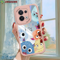 เคสมือถือ Jinsouwe สำหรับ OPPO Reno8 5G Reno 8 5G เคส Reno85g สำหรับเด็กผู้หญิงลายการ์ตูนมอนสเตอร์เคสกระจกเต็มปกหนัง