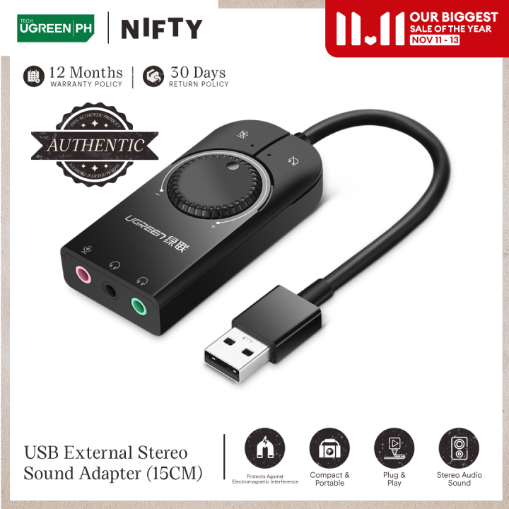 UGREEN USB External Stereo Sound Adapter 15CM, Drivefree and Widely ...